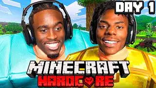KAI X SPEED MINECRAFT MARATHON BEATING ALL BOSSES *HARDCORE* DAY 1 PART 2
