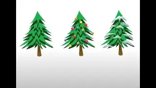 Affinity Designer - Simple - Christmas Tree 3 versions - TUTORIAL step by step