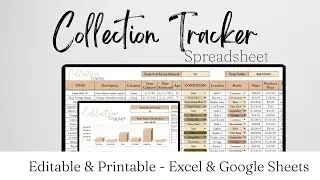 Collection Tracker Excel Spreadsheet, Collections Tracking Template Google Sheets