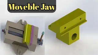 Solidwork tutorial☺️ |Part modelling |Benchvice Assembly | Part-6 Moveble jaw |#solidwork #benchvice