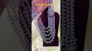 Cz stone long haram #jewelleryjewellery #costumejewellery #jewelleryimitationjewellery #bangles