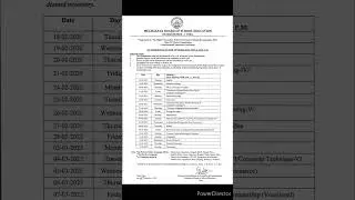 MBOSE Class 11 & 12 routine -2025