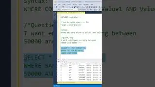 BETWEEN OPERATOR IN SQL | Interview Q&A | #sqlserver #sql #dataanalytics @dataanalyticstips