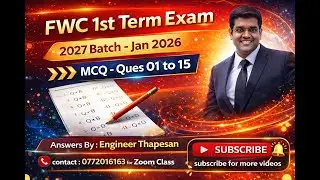 FWC | 1st term | MCQ 1 to 15 | 2027 A/L | Jan 2026 | Thapesan | Tamil & English Medium