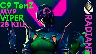C9 TenZ Awsome 28 Kill MVP Viper Gameplay on Split - VALORANT