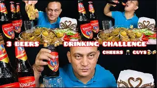 DRINK BEER, SAVE WATER | 3 BEERS DRINKING CHALLENGE | PORK RIBS | MUTTON BOTI |  DUCK MEAT | CHEERS