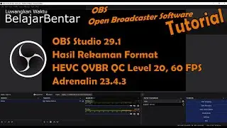 OBS Studio 29.1 Recording AMD Radeon RX 6600, HEVC H265 QVBR QC Level 20, 60 fps