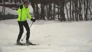 That's so Maine! People cross country ski down Portland roads after snowstorm