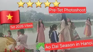 Pre-Tet Vibes at Hoan Kiem Lake 🇻🇳 | Vietnamese Ladies in Ao Dai Welcome Lunar New Year 2026