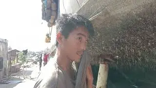 A big vessel (fish carrier)drydock for cleaning