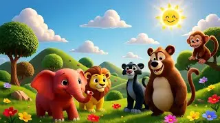 🐘🦁👦🐻🐒 Red Elephant, Lion, Mowgli and Baloo Monkey | The Jungle Book Friends Adventure 🌴🎶