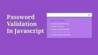 🔴 Password Strength Check Validation in HTML CSS & JavaScript
