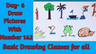 How to draw pictures with numbers 1 &2, easy drawing method for kids