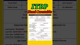 ITBP New vacancy 2023 #itbp  requirements 2023 #ITBP #vacancy #12thpassjob #update