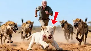 A Man Saved a White Lion From Hyenas&hellip; What Happened Next Shocked Everyone!