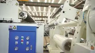 Laiyi Protective Card Film Extrusion Laminating Machine with Primer Coating Trial machine Video