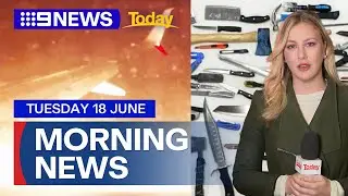 Flames spitting from Virgin plane; Victoria Police gain weapon search powers | 9 News Australia