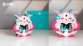 How to make Valentine's day Pop-up Card 3D - DIY Monster Love Card #valentinesday #love #pop_up_card