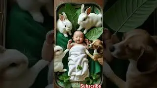 Spa Baby: VIP Treatment by Rabbits & Puppy #shorts