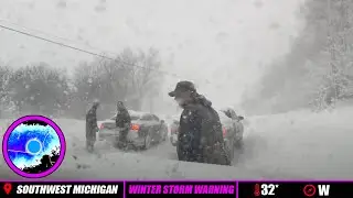 Live SW Michigan Winter Storm Warning - Lake Effect Snow Coverage