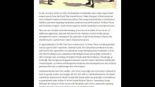Defending Sovereignty, Defying Aggression Cambodia&rsquo;s Just Response to Thai Military Incursion