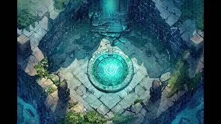 DnD compatible animated map _ Mystic Circular ring View _ hex grid _ ambience for VTT