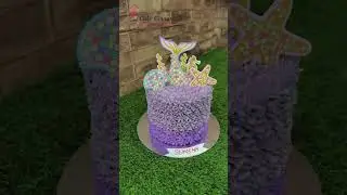 Faux Pastel Ombre Themed Ocean Cake #cakebytheocean #oceancake #oceanthemecake #oceancakes