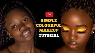 SIMPLE COLOURFUL MELANIN MAKEUP TUTORIAL.Transformation on darkskin for a beauty photoshoot session.