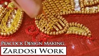 Zardosi Work Peacock Design HD Video | Maggam Work Making | Hand Embroidery
