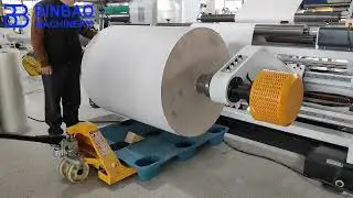 How to easily load a roll of kraft paper slitting rewinding machine