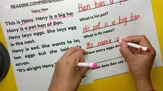 Solving reading Comprehension in English for grade 1 grade 2 grade 3