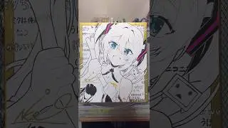 7月21日に開催されるボーマス56で販売する色紙を描いたよ　#初音ミク #アナログイラスト #メイキング