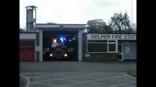 Derbyshire Fire and Rescue Service Belper Retained Station Turning out to an AFA