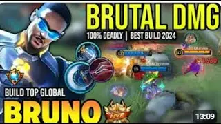 BRUNO BEST BUILD ONE HIT 2024 | BUILD TOP GLOBAL BRUNO GAMEPLAY | MOBILE LEGENDS✓