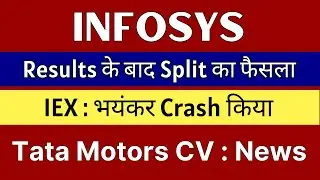 INFOSYS share latest news today🚨RESULTS + SPLIT🚨 IEX share news today &bull; TATA MOTORS share news today