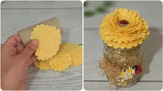 A great recycling idea you've never seen before with cardboard rolls and glass jars♻️🤩Home Decor