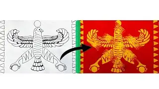 How to draw shahbaz flag on glass | Symbol of Iranian history and national identity🇮🇷