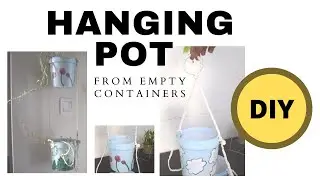 How to reuse empty yogurt container hanging pot from empty containers | waste material craft -045