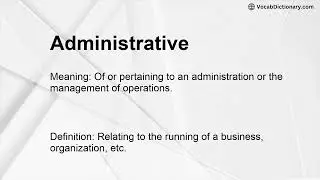 Administrative Meaning