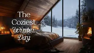 The Coziest Winter Day | Crackling Fireplace & Lofi Music for Deep Sleep