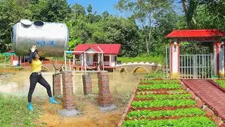 Brick Septic Tank Construction, Pipe System Installation - The Girl Build a Beautiful Dream House