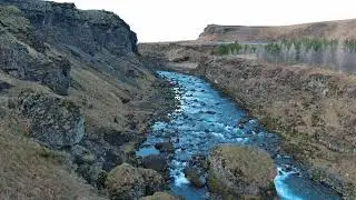 Iceland Small river #drone #waterfall #iceland #mountains  #travel