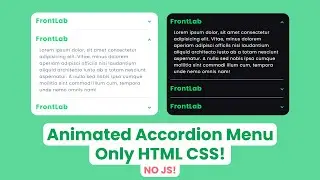 Create Animated Responsive Accordion Menu Only HTML CSS ! No Javascript