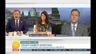 John Lott and Piers Morgan debate American gun laws after the Texas church shooting