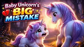 baby unicorn 's🦄 big mistake magical kids animation story