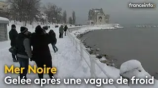 La mer Noire partiellement gel&eacute;e apr&egrave;s une vague de froid en Europe centrale - franceinfo: