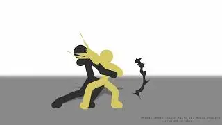 Kanoh Agito vs. Rol&oacute;n Donaire as stick figures (Kengan Omega)