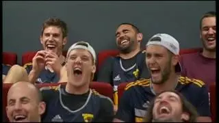 Hughesy sprays the Hawthorn players (June 2015)