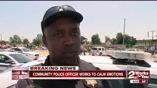 Community police officer works to cal emotions