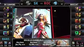 SK Gaming vs ROCCAT | S4 EU LCS Summer 2014 Week 10 Day 2 | SK vs ROC W10D2 G2 Full Game HD